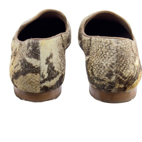 BERNARDO Womens Emma Snake Embossed Genuine Calf Hair Loafer Flat Size 11M - Picture 4 of 11